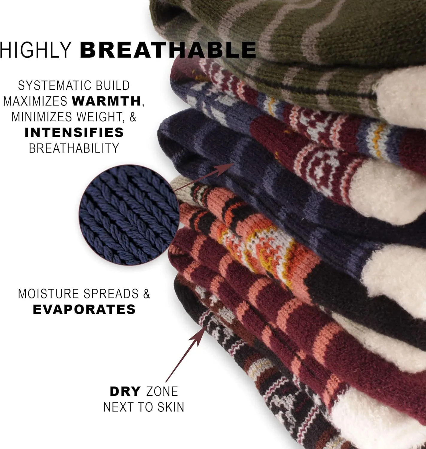 BambooMN Men's Cabin Double Layer Thick Soft Warm Fuzzy Comfy Home Socks, 3 Pairs