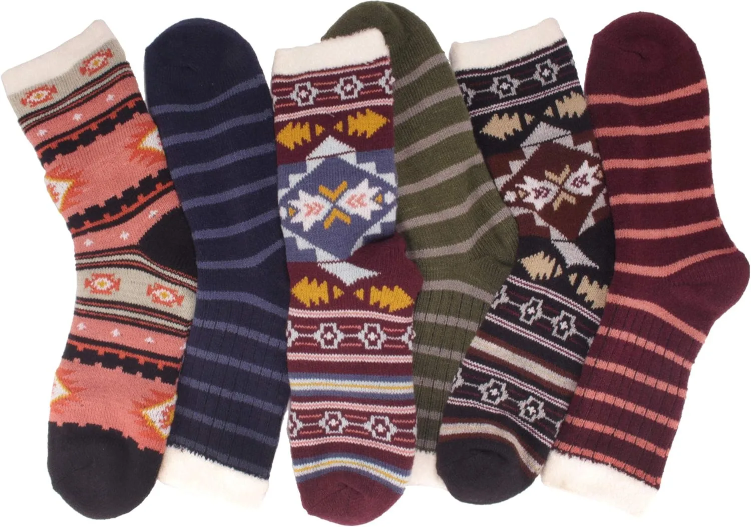 BambooMN Men's Cabin Double Layer Thick Soft Warm Fuzzy Comfy Home Socks, 3 Pairs