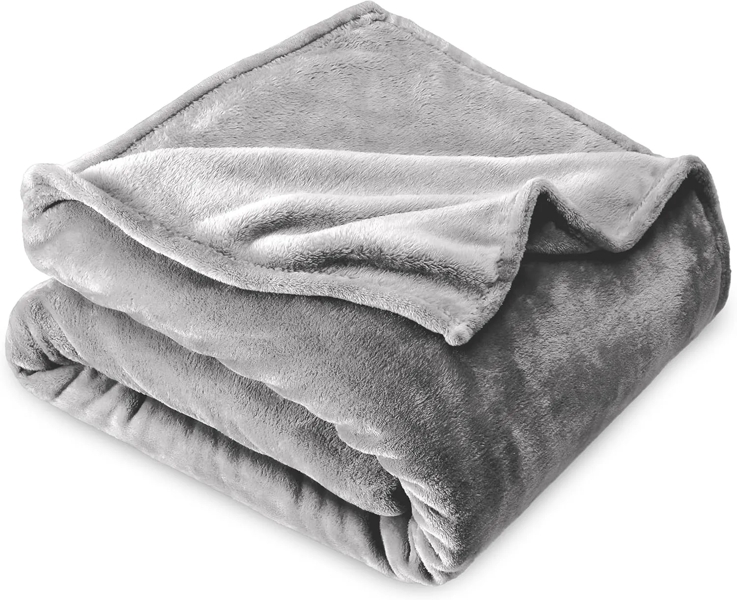 Bare Home Fleece Microplush Blanket - Extra Long - Lightweight Throw for Bed, Sofa, Couch, Movie Night, Camping, and Travel - Cabin Blanket (Twin/Twin XL, Light Grey)