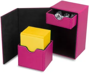 BCW Deck Vault LX 80 | Pick Faux Leather Trading Card Storage Box | Holds 80  Sleeved Cards | Flip-Open Design with Magnetic Closure | Includes Inner Deck Box & Dice Tray