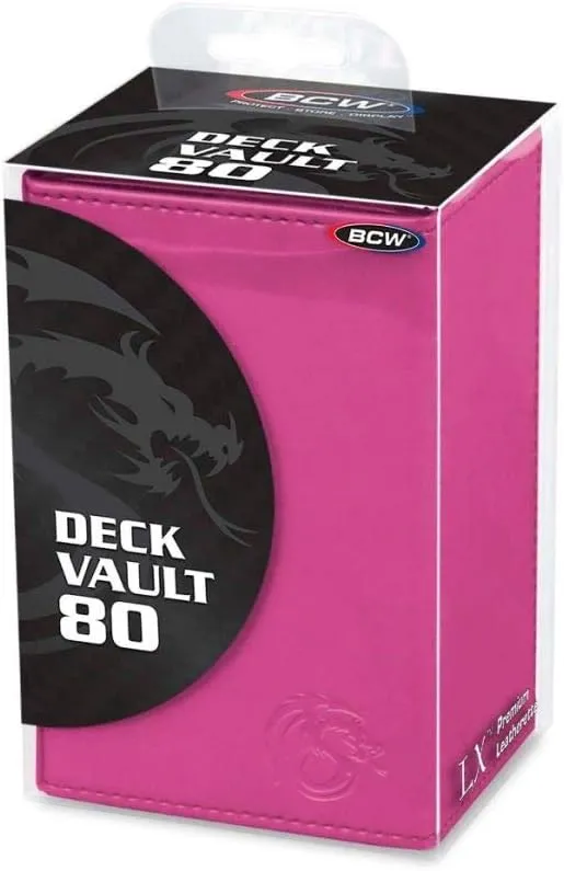 BCW Deck Vault LX 80 | Pick Faux Leather Trading Card Storage Box | Holds 80  Sleeved Cards | Flip-Open Design with Magnetic Closure | Includes Inner Deck Box & Dice Tray