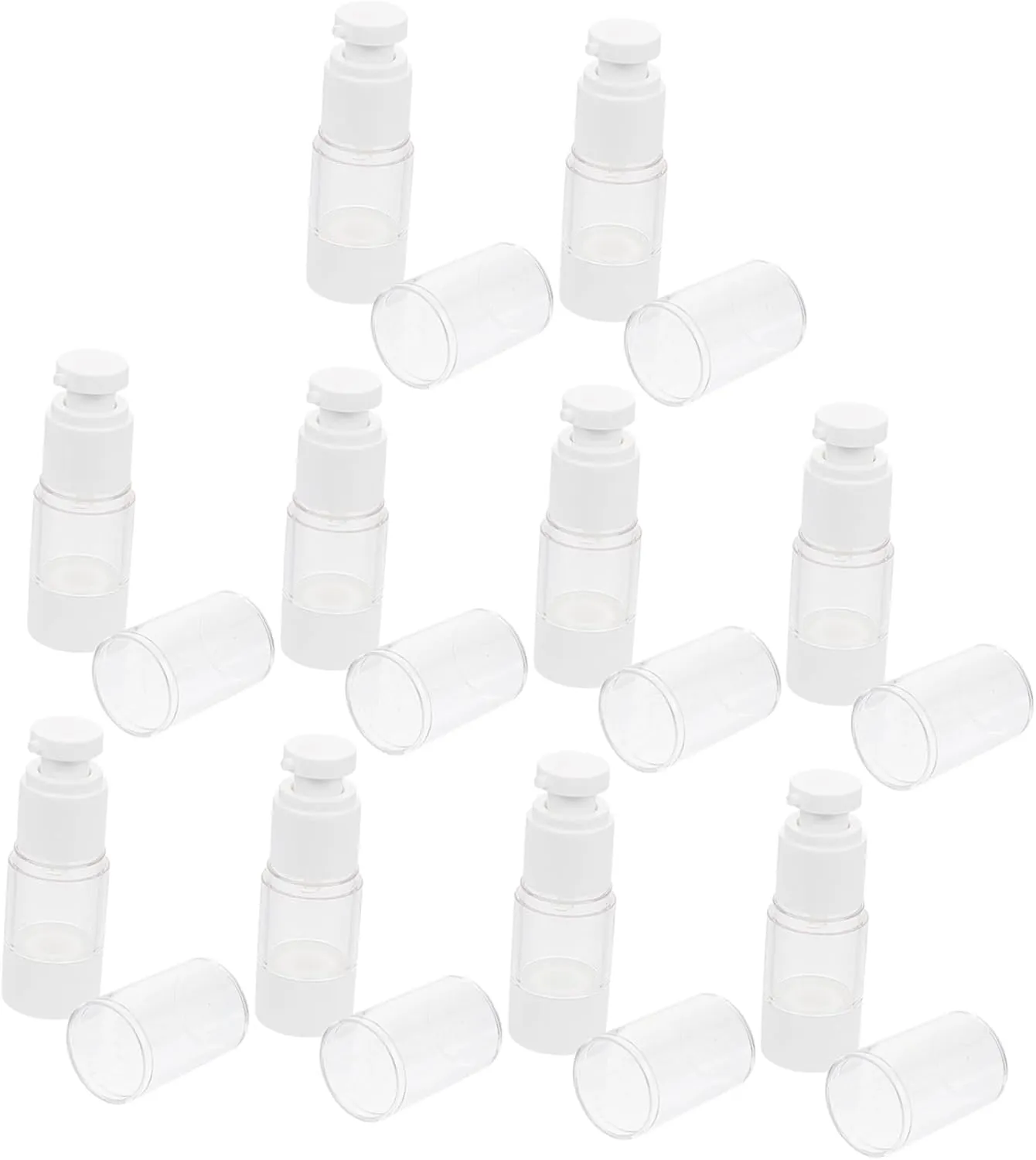 Beaupretty 10 Pack Reusable Lotion Bottles 15ml Travel Size Vacuum Dispensers Sub Bottles for Outdoor Activities