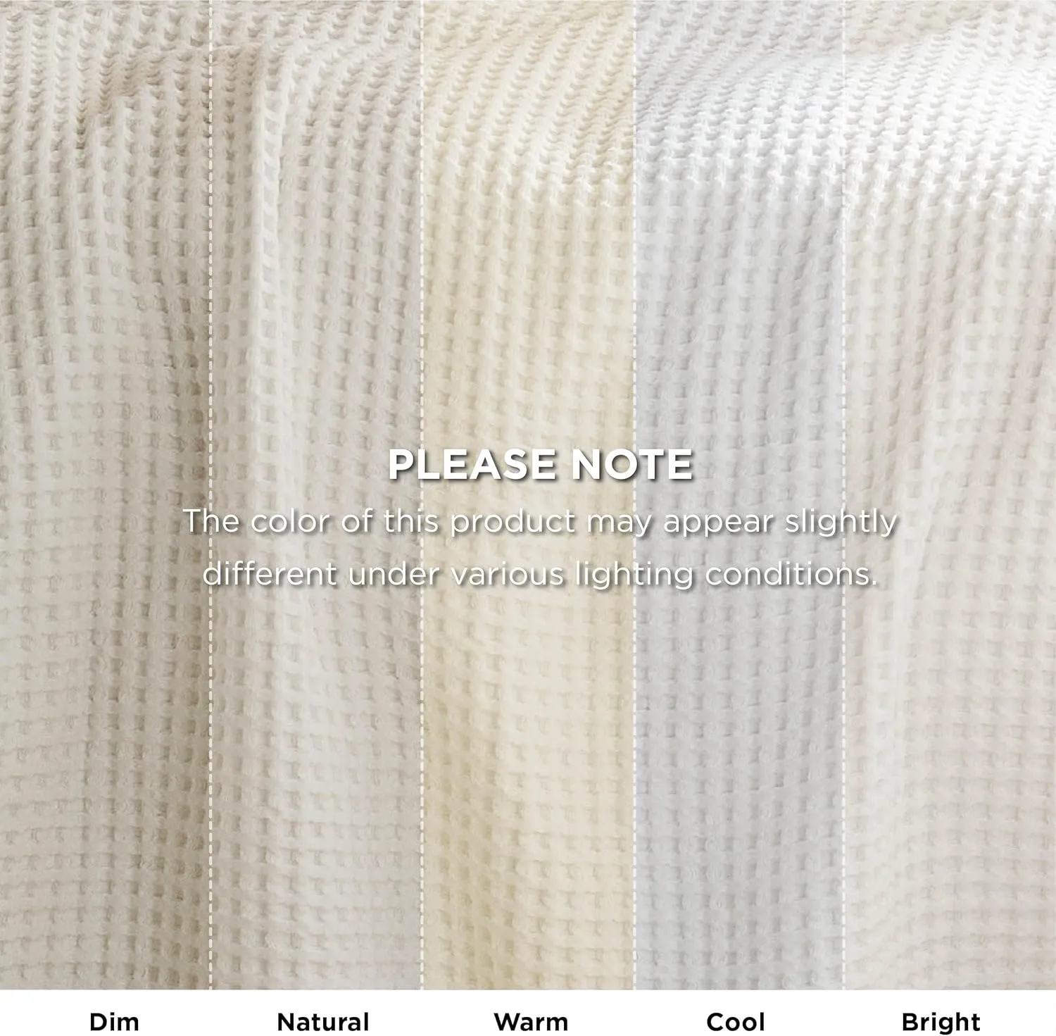 Bedsure 100% Cotton Blanket Queen Size for Summer, Ultra Soft Waffle Weave Queen Blanket for Bed, Lightweight Thin Woven Breathable Bedding Gifts for Women, Men, Kids, Ivory, 90" x 90"