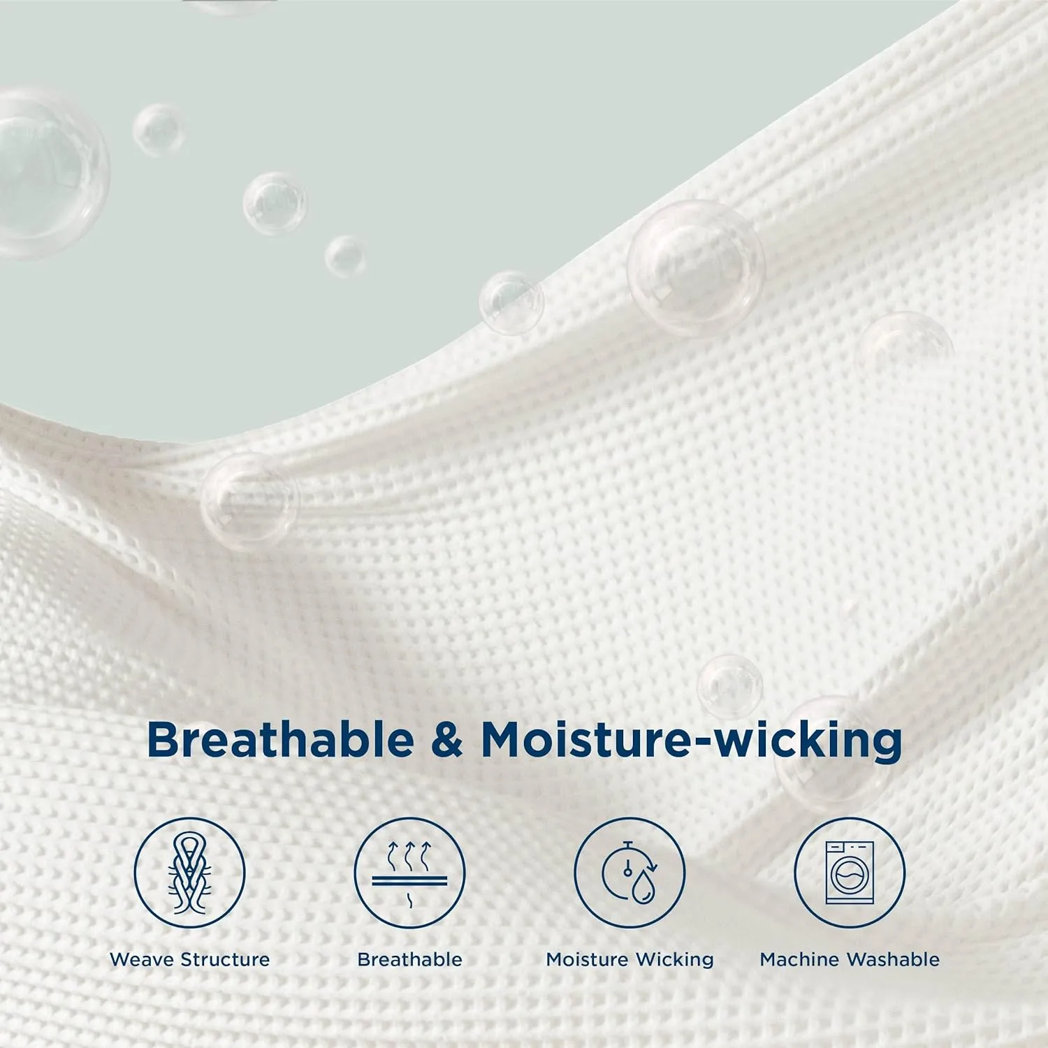 Bedsure 100% Cotton Blanket Queen Size for Summer, Ultra Soft Waffle Weave Queen Blanket for Bed, Lightweight Thin Woven Breathable Bedding Gifts for Women, Men, Kids, Ivory, 90" x 90"