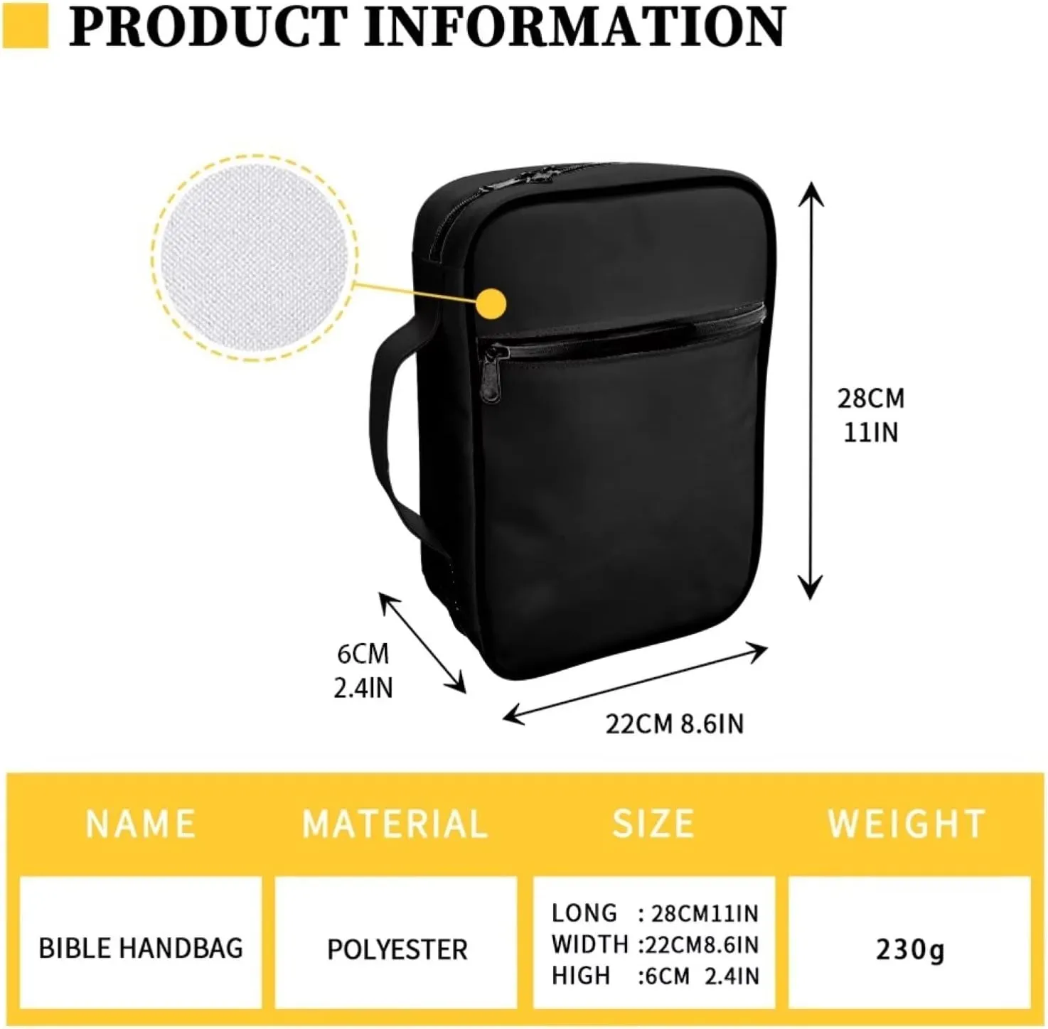Belidome Custom Bible Covers for Women Men Personalized with Photo Name Text Print Book Carrying Case Study Journal Scripture Protector Church Library Study Tote Bag Waterproof Durable Gifts
