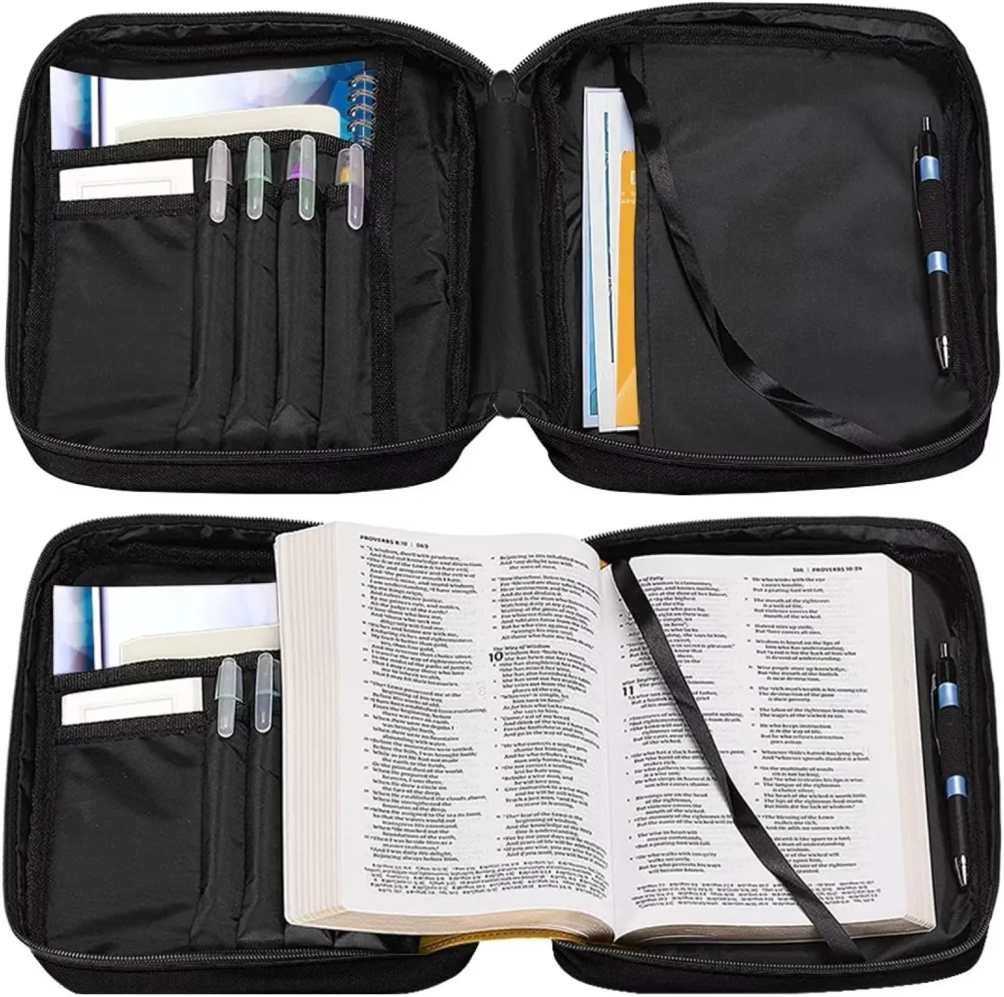 Belidome Custom Bible Covers for Women Men Personalized with Photo Name Text Print Book Carrying Case Study Journal Scripture Protector Church Library Study Tote Bag Waterproof Durable Gifts