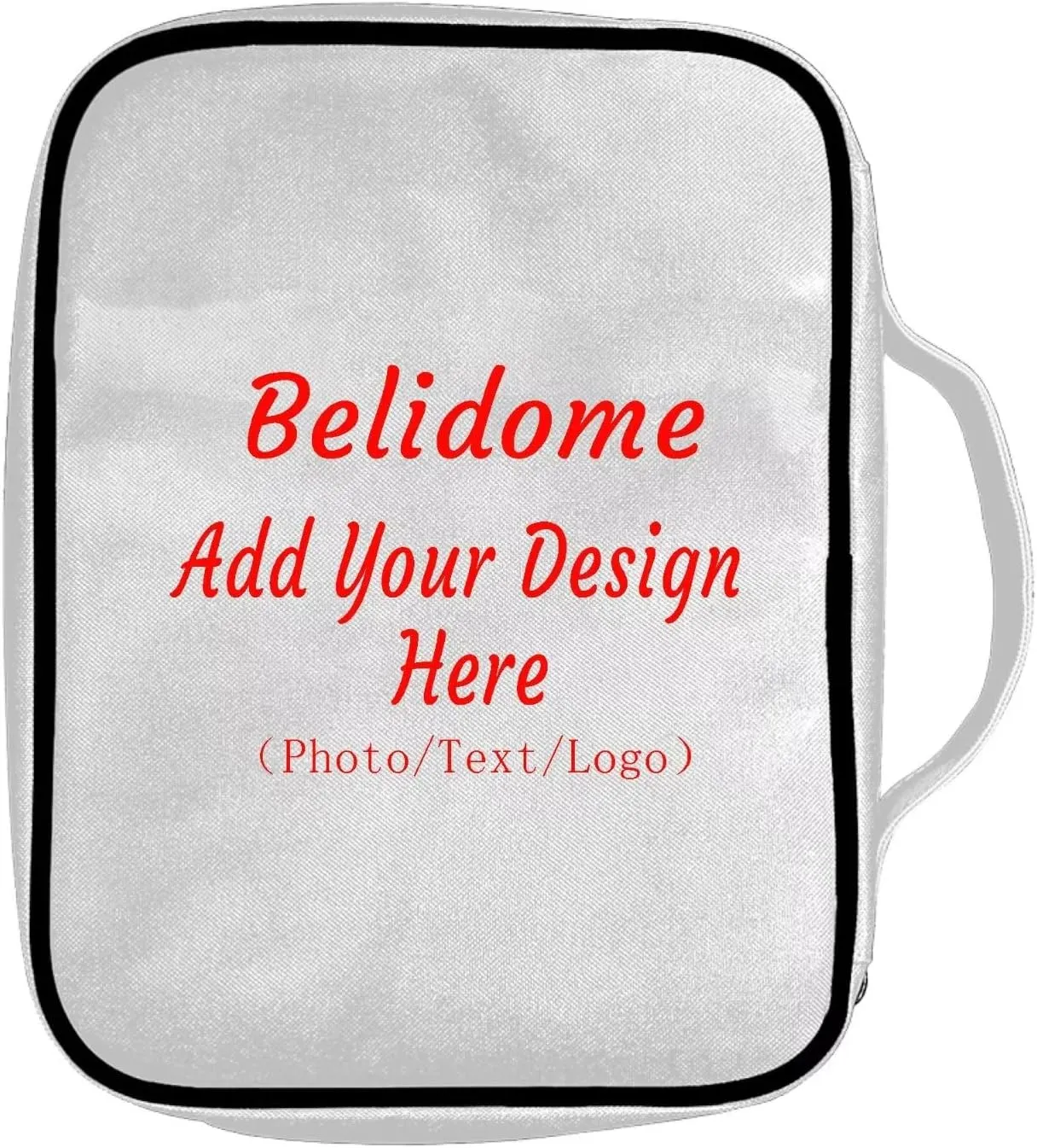 Belidome Custom Bible Covers for Women Men Personalized with Photo Name Text Print Book Carrying Case Study Journal Scripture Protector Church Library Study Tote Bag Waterproof Durable Gifts