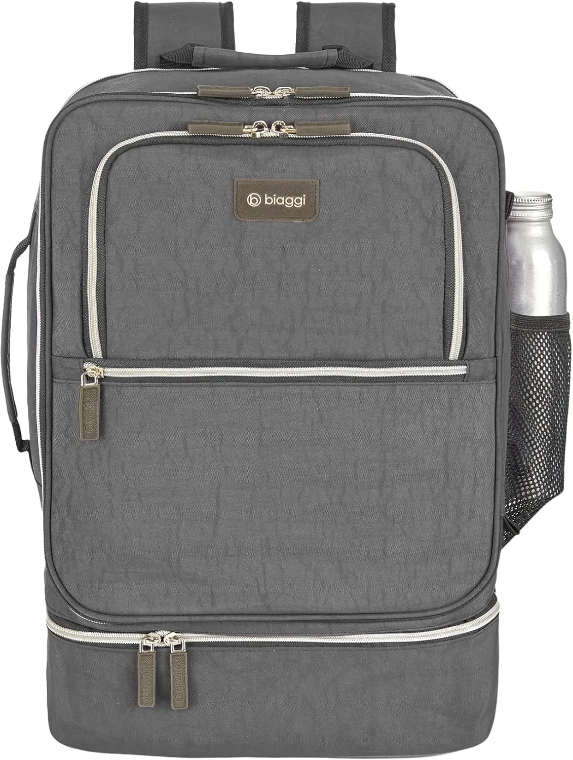biaggi Carry Cube Backpack: TSA Approved Travel Bag with Removable Packing Cube, Lightweight & Durable for Personal Item Use (Grey)
