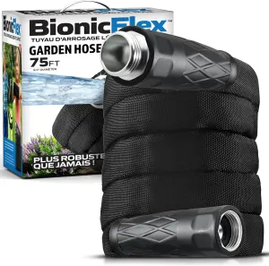 Bionic Flex 75 Foot Garden Hose, Flexible Water Hose Lightweight Weatherproof 75 Ft Garden Hose Outdoor with 500 PSI, Kink Free, Manguera de Agua Flexible, As Seen on TV