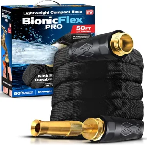Bionic Flex Flexible Garden Hose, 50 Ft, Lightweight Weatherproof, Kink Free, 500 PSI, As Seen on TV