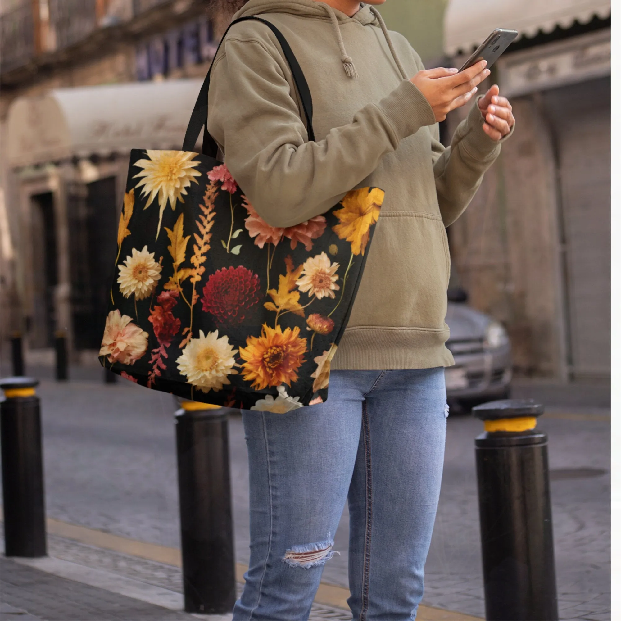 Birth Flower Tote Bag, November Birth Month Flower Gift