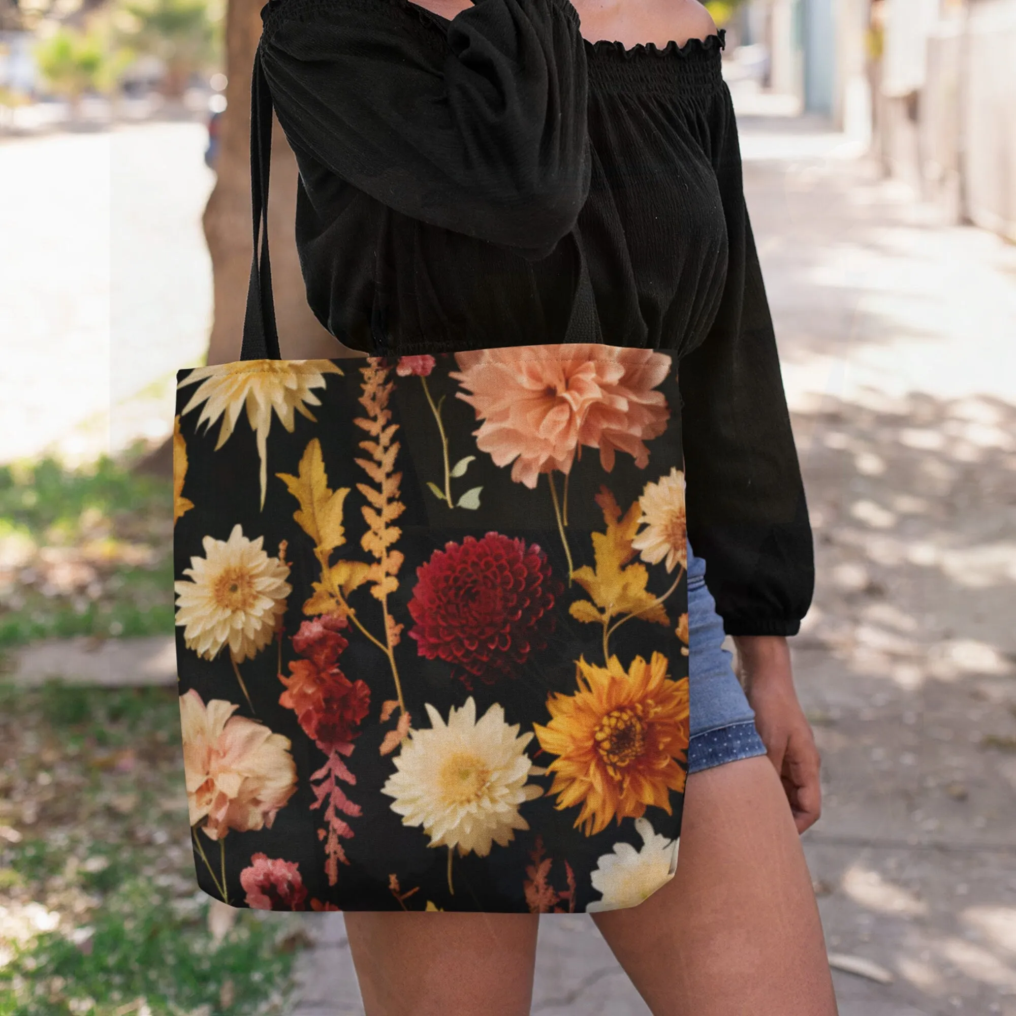 Birth Flower Tote Bag, November Birth Month Flower Gift