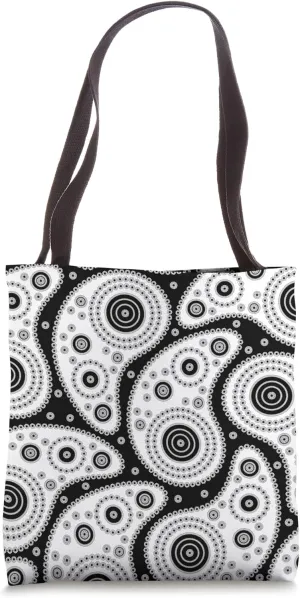 Black And White Paisley Pattern Design Tote Bag
