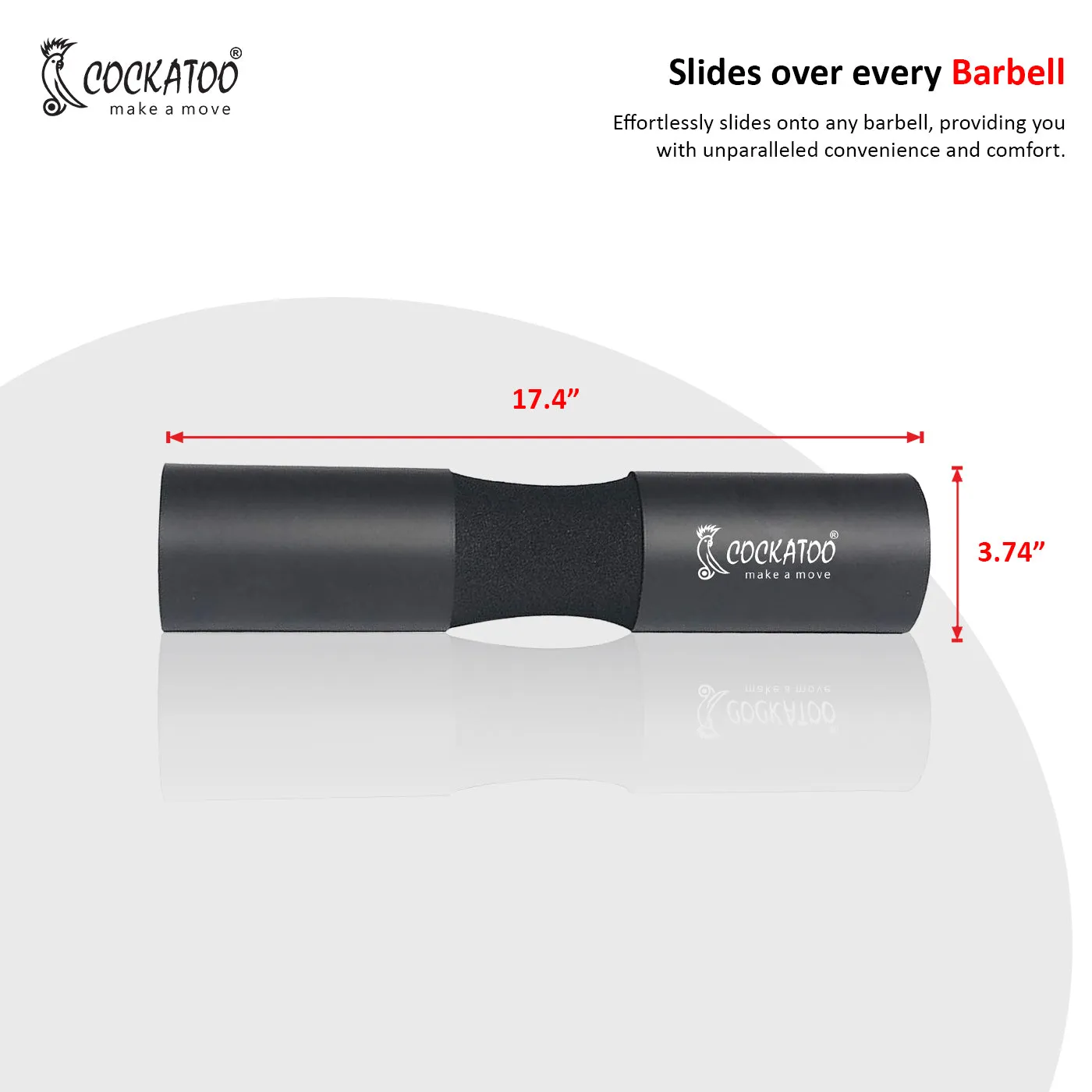 Black Barbell Pad with Enhanced Cushioning