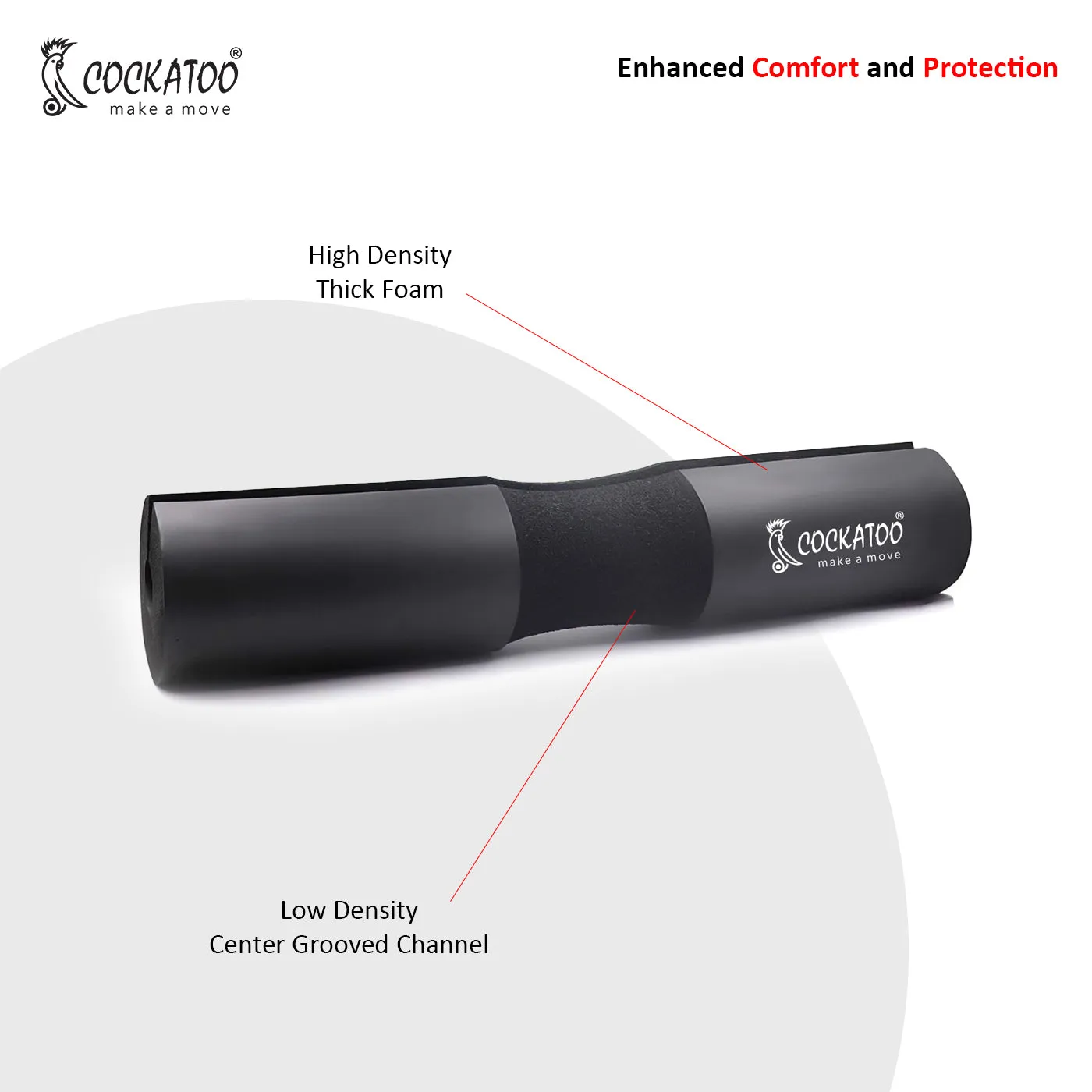 Black Barbell Pad with Enhanced Cushioning