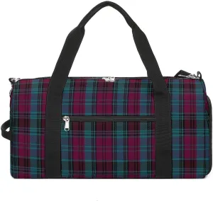Black Watch Tartan Pattern Portable Large Capacity Fully Printed Fitness Bag Unisex