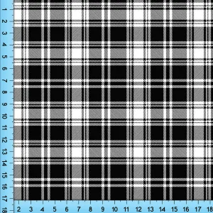 Black White Plaid Print Fabric, Checkered Tartan Lumberjack Plaid Pattern Design Fabric By The Yard