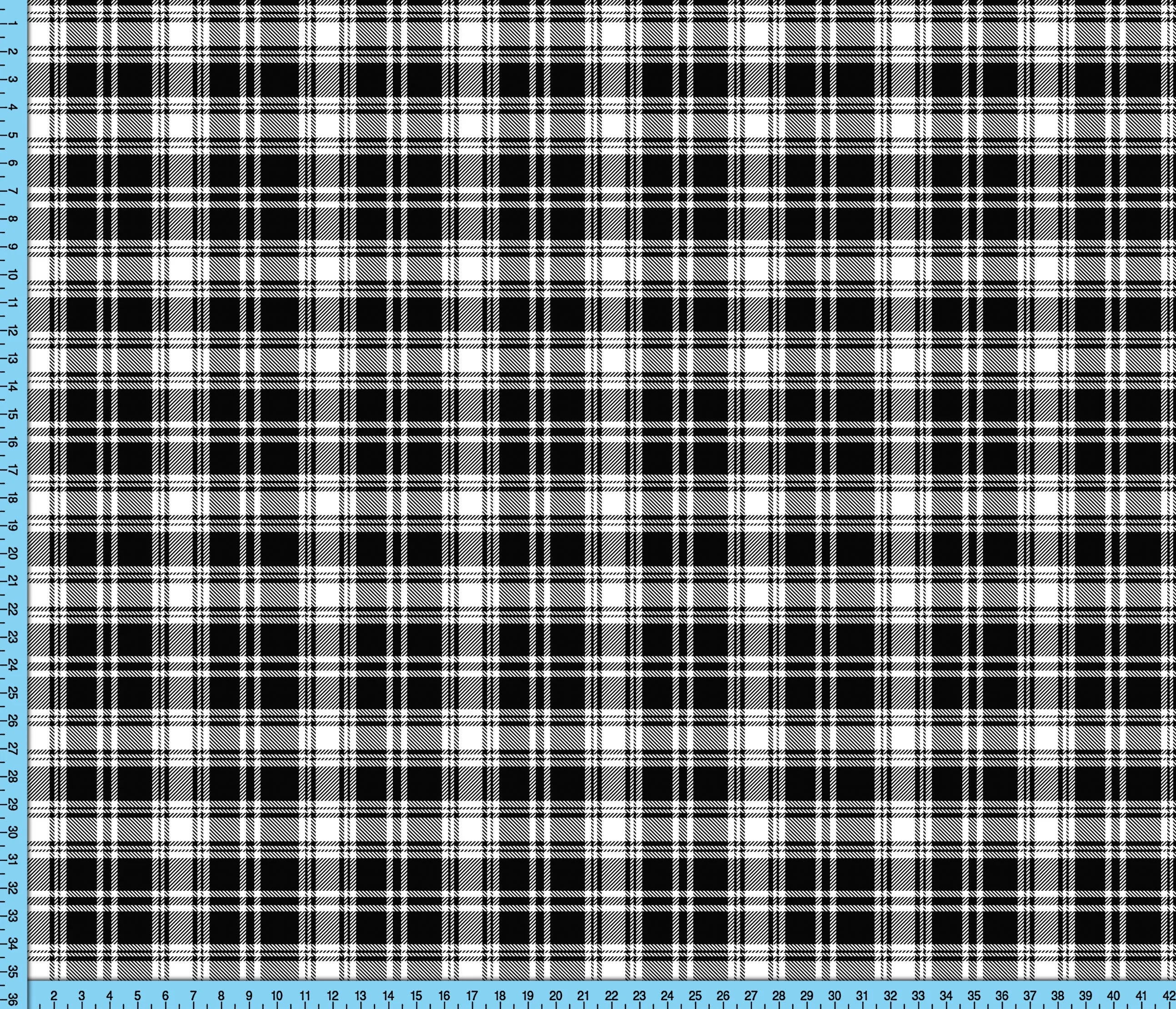 Black White Plaid Print Fabric, Checkered Tartan Lumberjack Plaid Pattern Design Fabric By The Yard