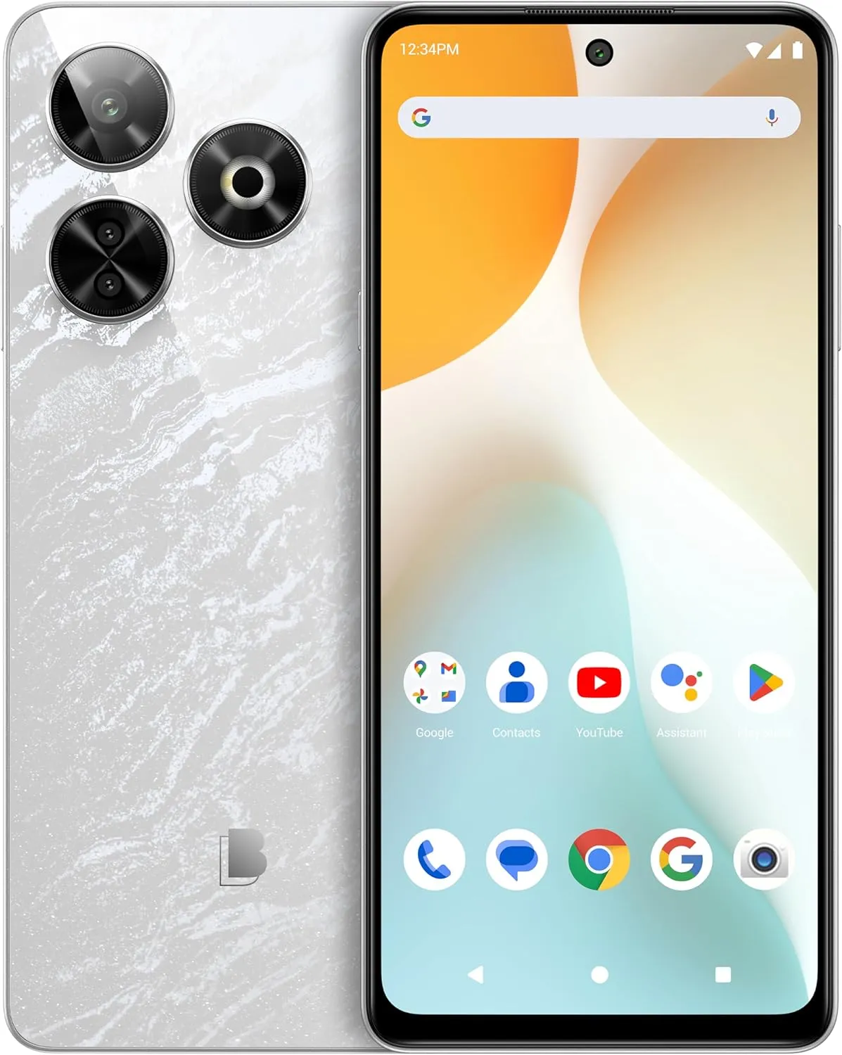 BLU G84 | 2024 | All-Day Battery | Unlocked | 6.8” FHD  Infinity Dot Display | 256GB | Triple 50MP Camera | NFC | US Version | US Warranty | White