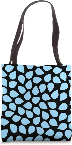 Blue And Black Petal Polka Pattern Design Tote Bag