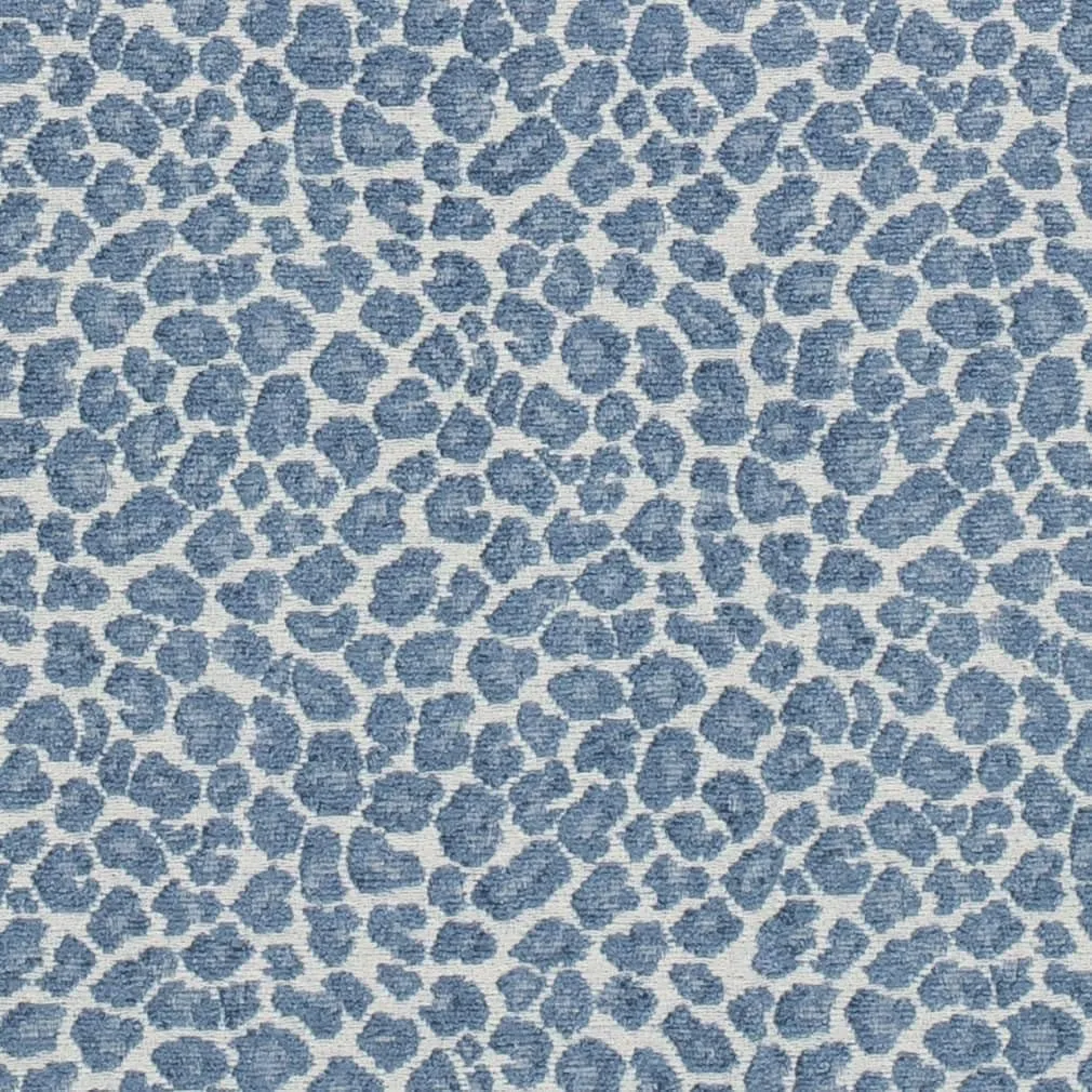 Blue Animal Print Small Scale Woven Pattern Upholstery Fabric by The Yard - SKU: Garrison Azure