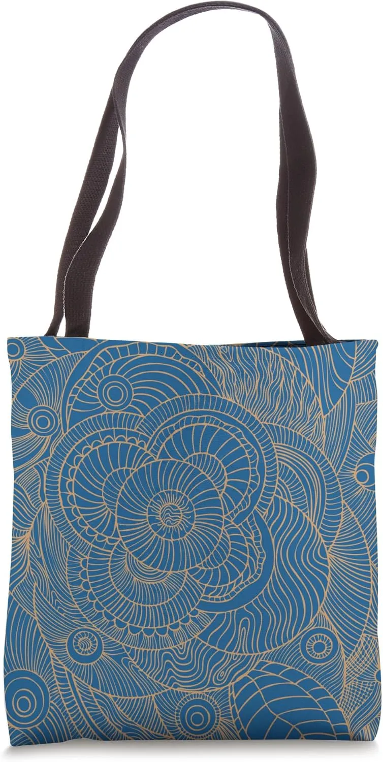 Blue Floral Pattern Design Tote Bag
