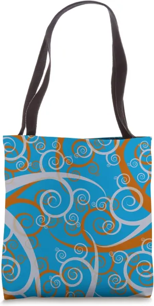 Blue Swirl Pattern Design Tote Bag
