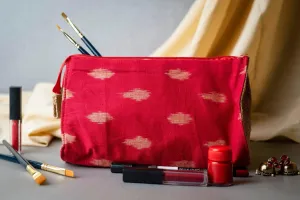 Boho Satchel Ikkat Makeup Pouch