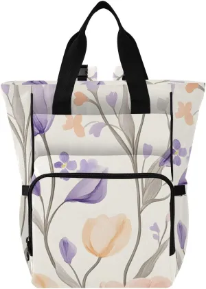 Bolaz Diaper Backpack for Moms,Multifunction Baby Nappy Changing Bags with Insulated Pockets,Purple and Flesh