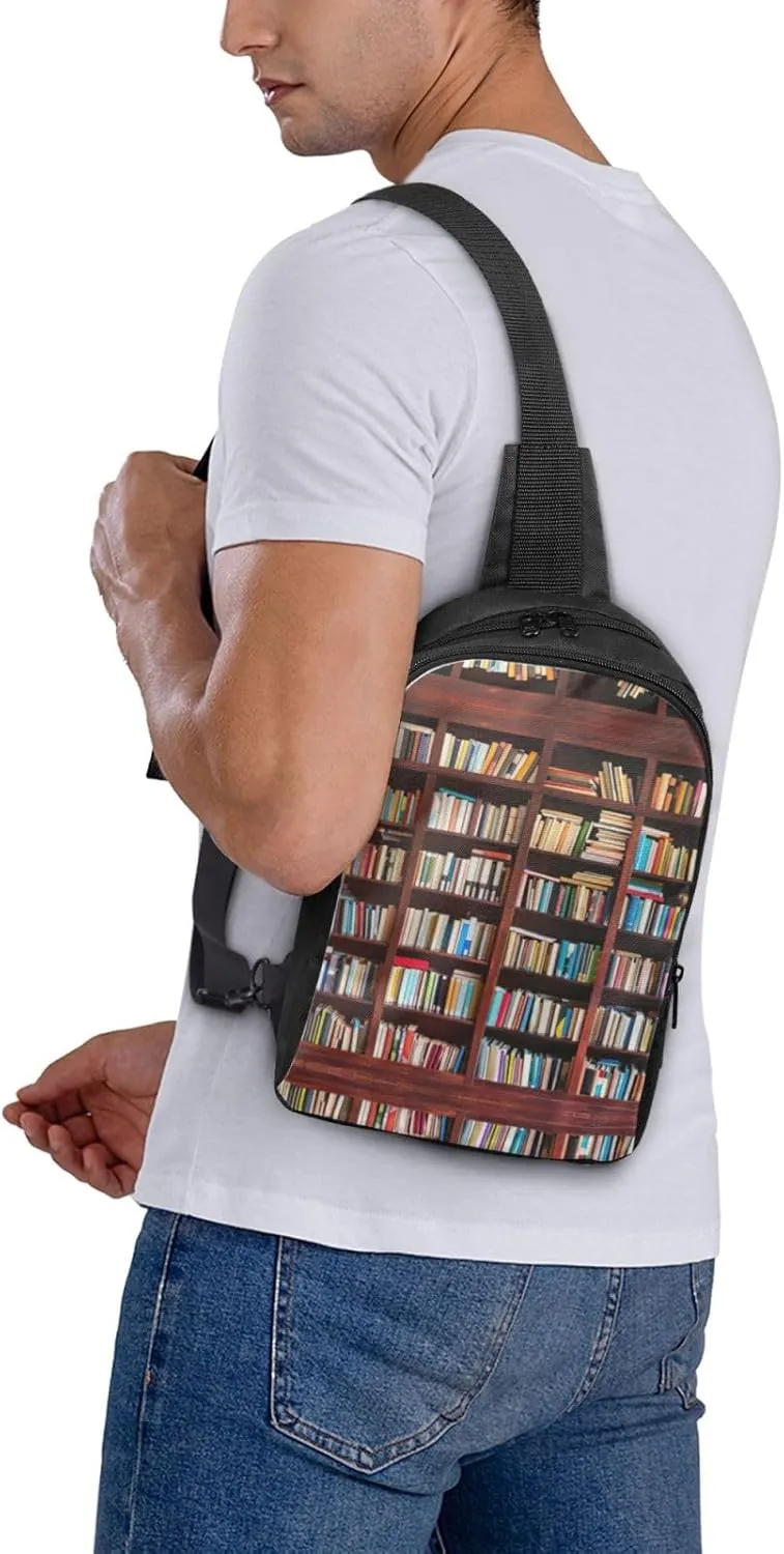 books Dual Pocket Chest Bag - Versatile Purse, Sling Purse - Ideal for Concerts, Sports, Travelling, & More