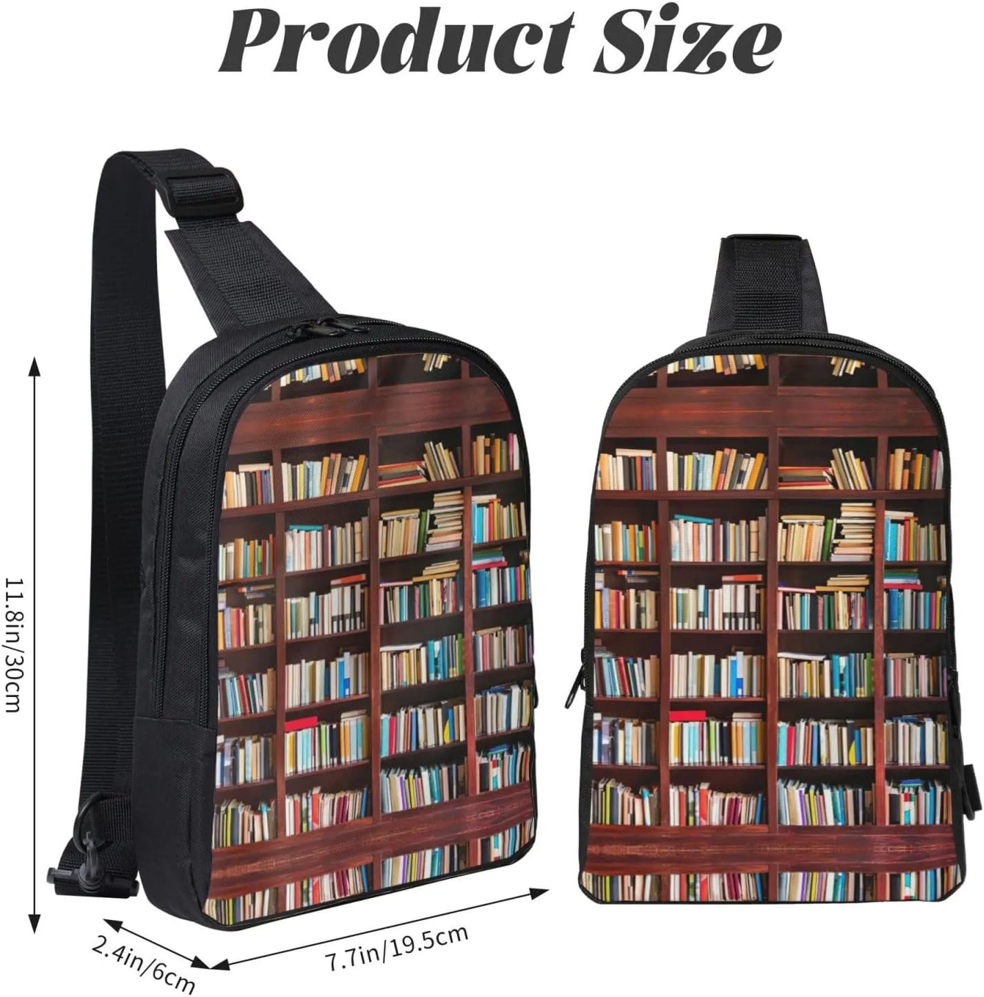books Dual Pocket Chest Bag - Versatile Purse, Sling Purse - Ideal for Concerts, Sports, Travelling, & More