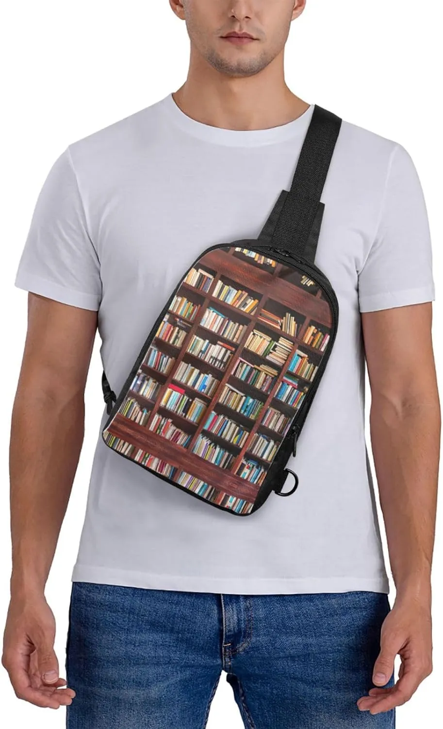 books Dual Pocket Chest Bag - Versatile Purse, Sling Purse - Ideal for Concerts, Sports, Travelling, & More