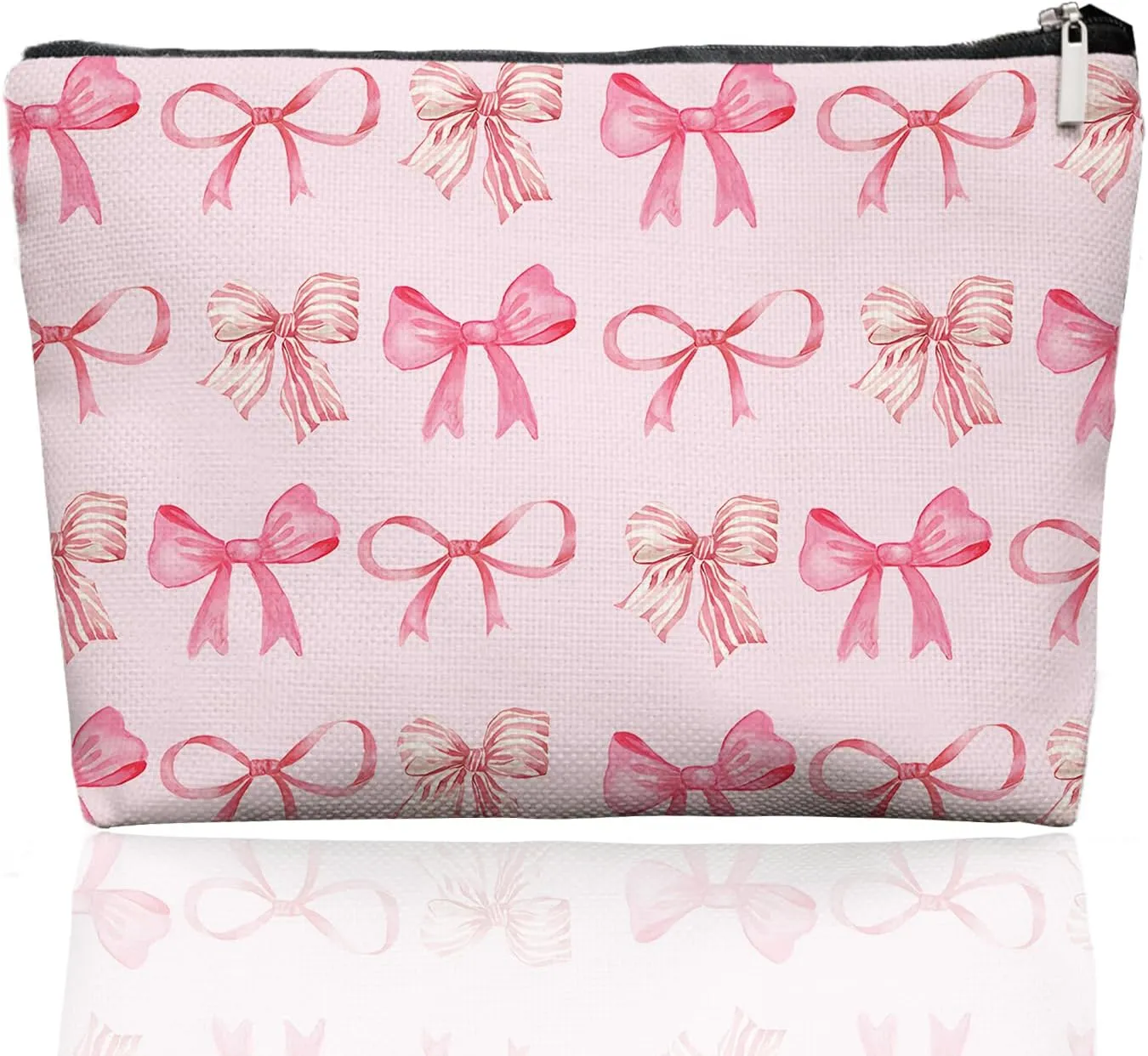 Bow Makeup Bag Make up Bag,Bow Pouch Cosmetic Bags for Women,Preppy Bow Gifts for Women Teen Girls