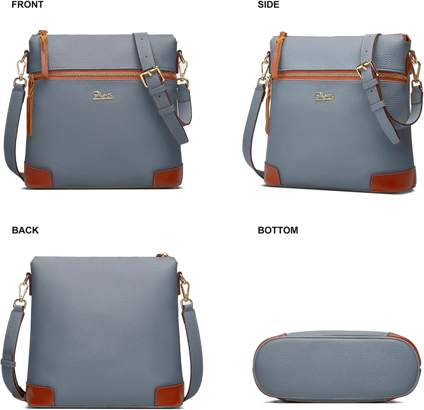 BOYATU Genuine Leather Crossbody Bag Women: Medium Leather Shoulder Purse - Trendy Handbag Travel Adjustable Strap