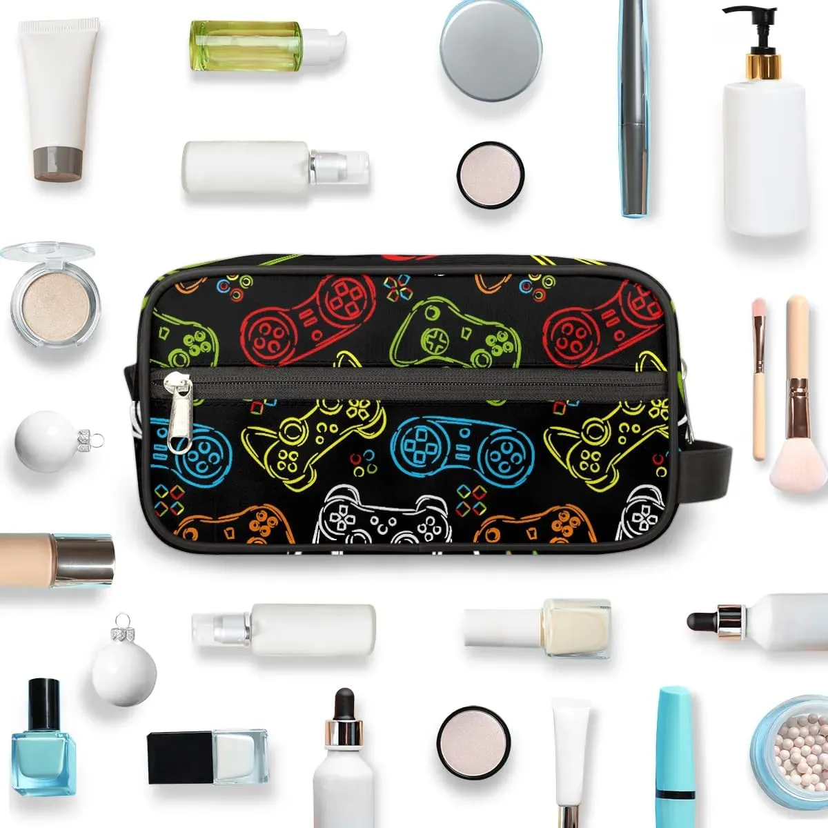 Boys Toiletry Bag for Kids Dopp Kit Game Waterproof Hanging Wash Bag Cosmetic Bag Medicine Bag for Travel Sports Shower Essential