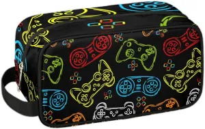 Boys Toiletry Bag for Kids Dopp Kit Game Waterproof Hanging Wash Bag Cosmetic Bag Medicine Bag for Travel Sports Shower Essential