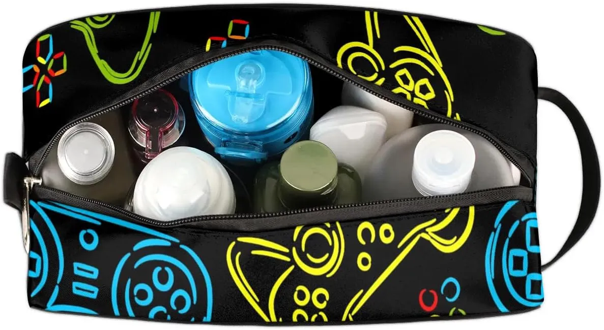 Boys Toiletry Bag for Kids Dopp Kit Game Waterproof Hanging Wash Bag Cosmetic Bag Medicine Bag for Travel Sports Shower Essential
