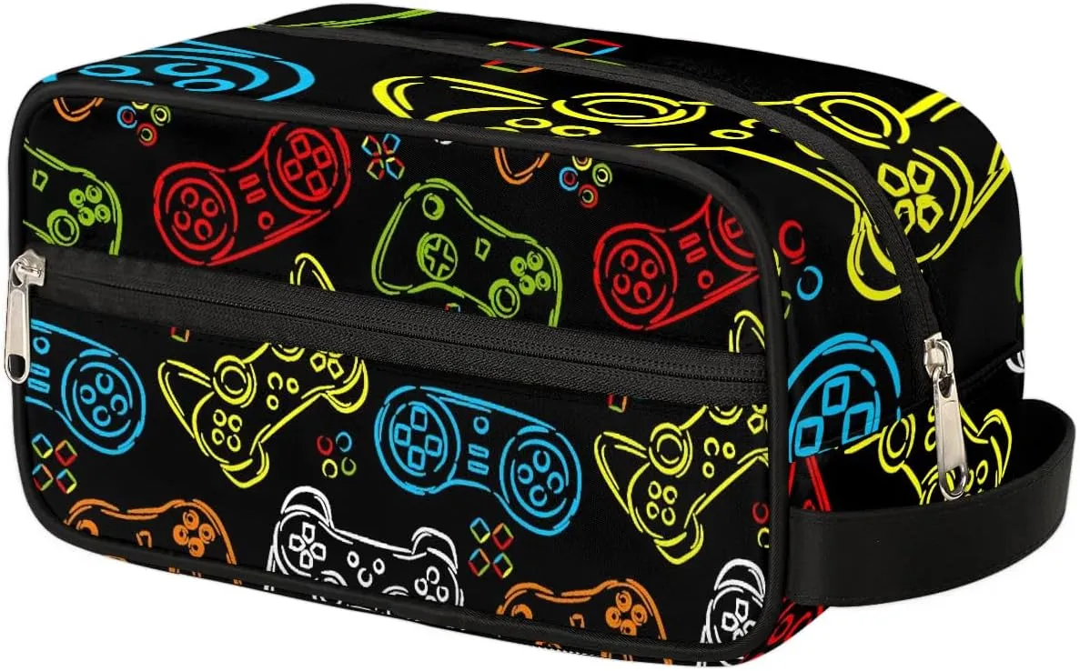 Boys Toiletry Bag for Kids Dopp Kit Game Waterproof Hanging Wash Bag Cosmetic Bag Medicine Bag for Travel Sports Shower Essential