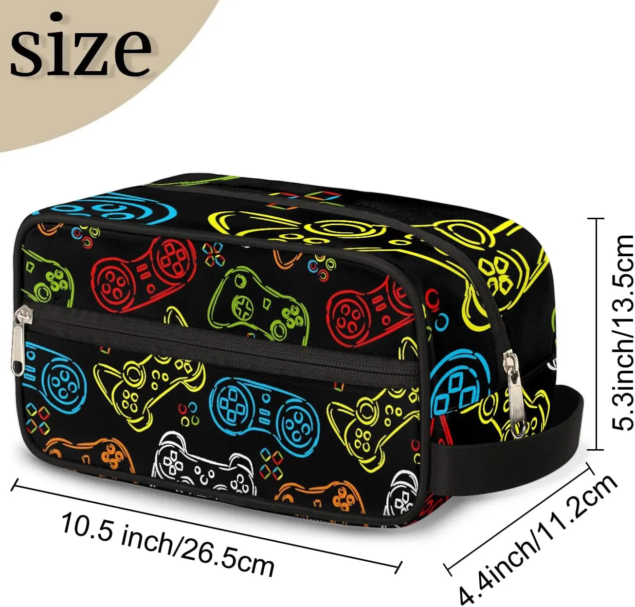 Boys Toiletry Bag for Kids Dopp Kit Game Waterproof Hanging Wash Bag Cosmetic Bag Medicine Bag for Travel Sports Shower Essential