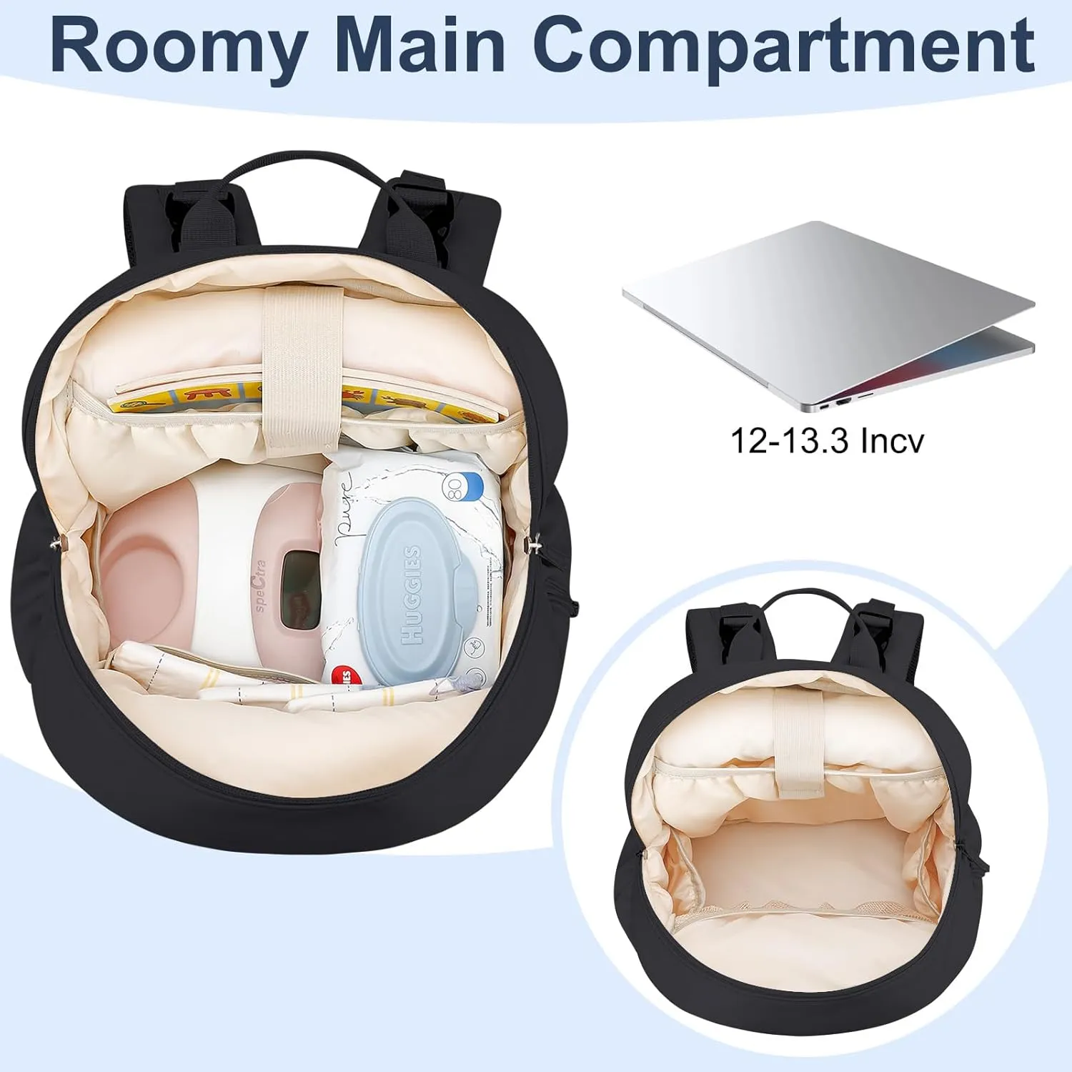 Breast Pump Backpack Fit for Spectra S1/S2 with Removable Cooler Compartment, Breast Pump Bag Fit Pump Accessories for Working & Nursing Moms, Breast Milk Cooler Bag for Travel and Family Use Blue