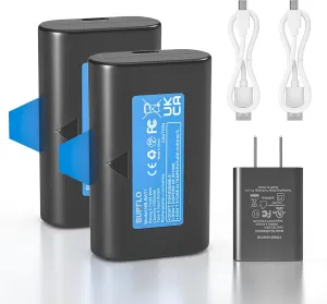 Burflo 2-Pack Rechargeable Battery for SimpliSafe Wireless Outdoor Security Cameras SSCAM-BAT11 SCM301 CMOB1 CM0B1,Upgraded 7000mAh Replacement Batteries–Includes 2 Charging Cables &USB Wall Plug