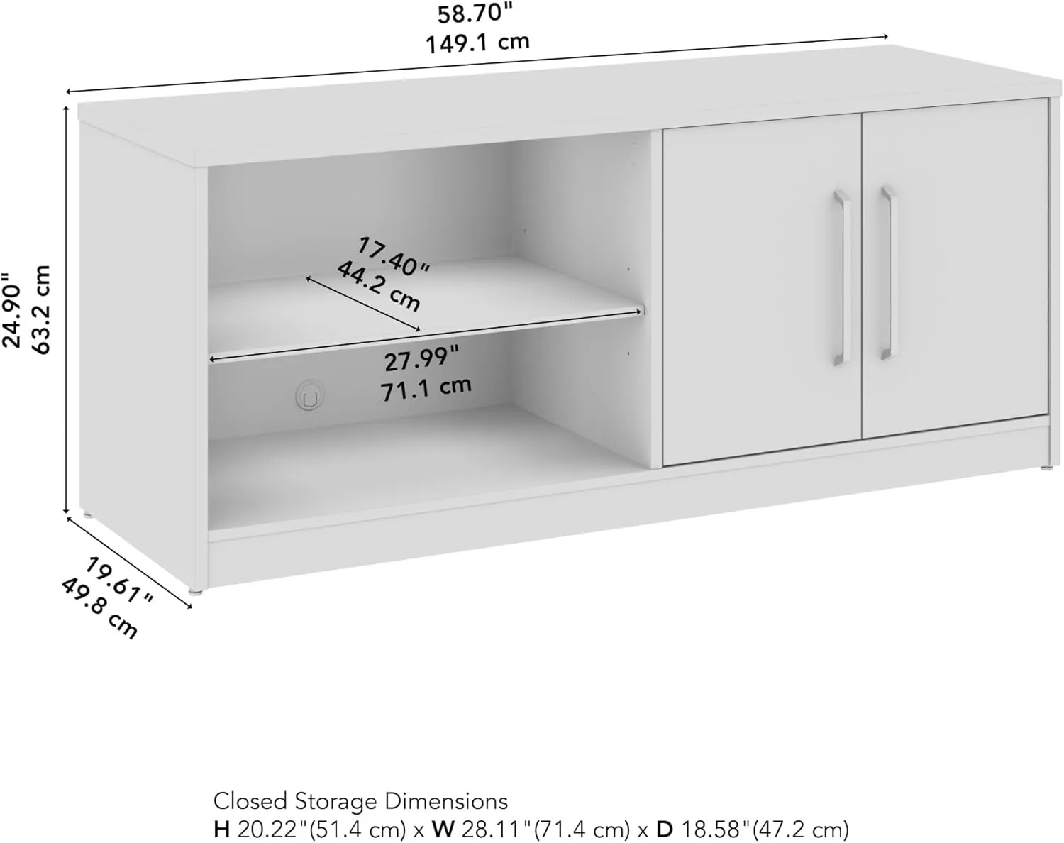 Bush Business Furniture Low Storage Cabinet with Doors and Shelves, Office Storage Credenza, Commercial-Grade, Vista Collection, Modern, Beige