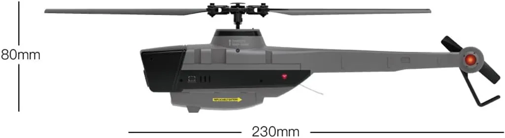 C128 RC Helicopter with Camera, 4CH Single-Rotor Brushless Aircraft 2.4G Scout Drone Helicopter Without Aileron, Optical Flow Positioning (RTF Version)