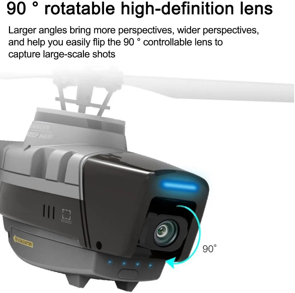 C128 RC Helicopter with Camera, 4CH Single-Rotor Brushless Aircraft 2.4G Scout Drone Helicopter Without Aileron, Optical Flow Positioning (RTF Version)
