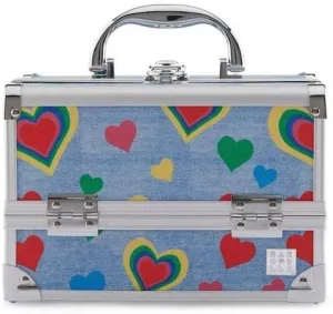 Caboodles Women's Train Case, Hearts Denim Print