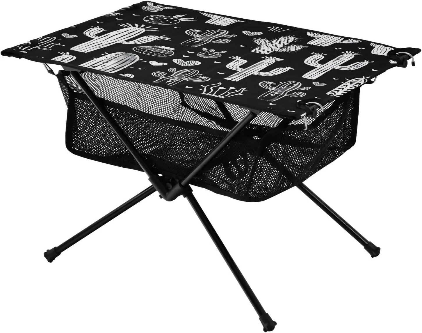 Cactus Black Portable Folding Camping Table, Compact Lightweight Beach Table with Carrying Bag for Outdoor Picnics, BBQs, Camp