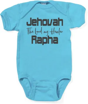 CafePress Christian Design Jehovah Rapha, The Lo Body Suit Cute Infant Bodysuit Baby Romper Dark