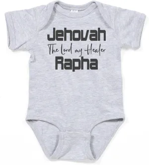 CafePress Christian Design Jehovah Rapha, The Lo Body Suit Cute Infant Bodysuit Baby Romper Dark