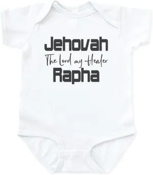 CafePress Christian Design Jehovah Rapha, The Lo Body Suit Cute Infant Bodysuit Baby Romper