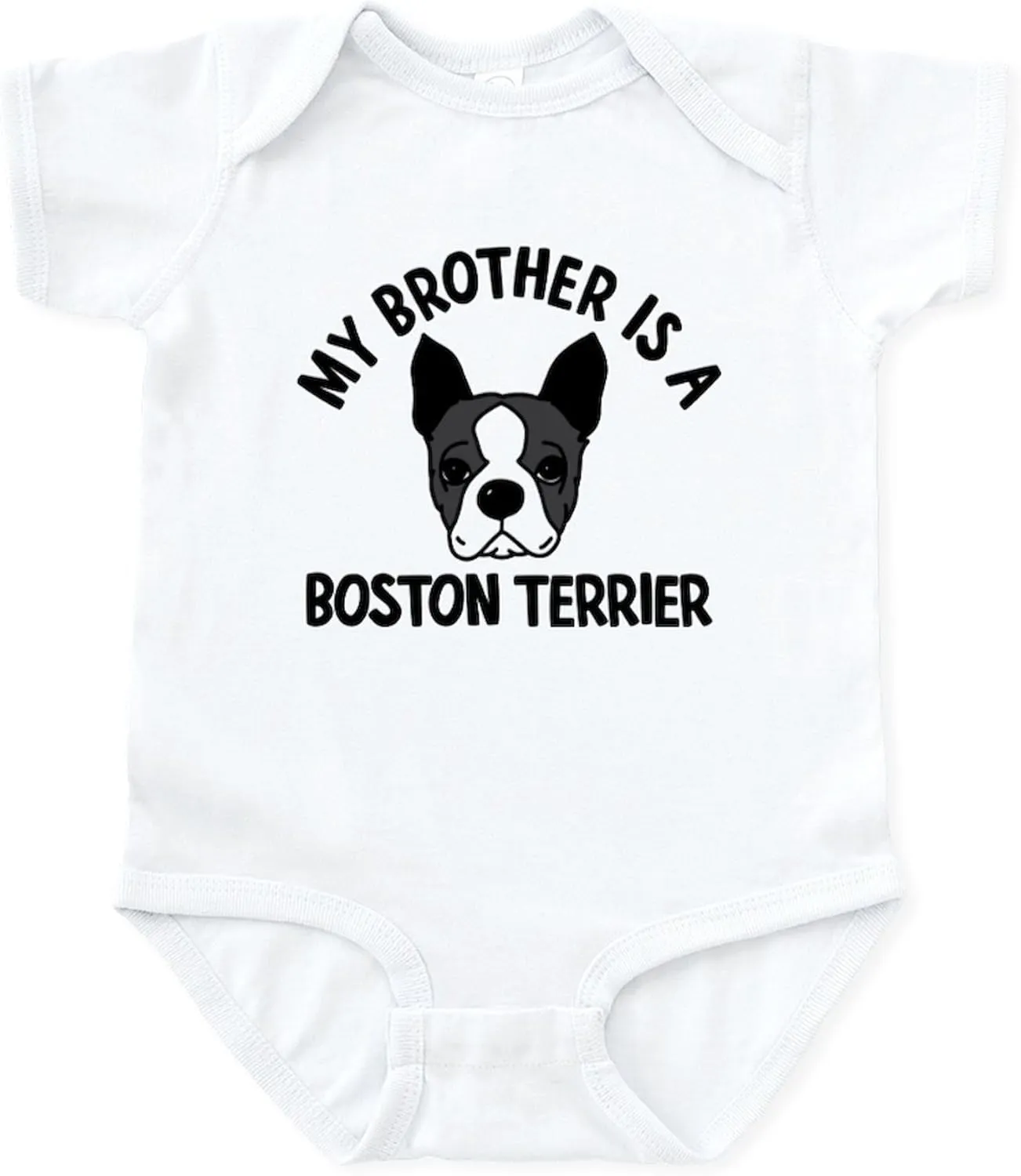 CafePress My Brother is A Boston Terrier Baby Light Bodysuit Cute Infant Bodysuit Baby Romper